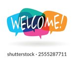 Welcome on speech bubble vector