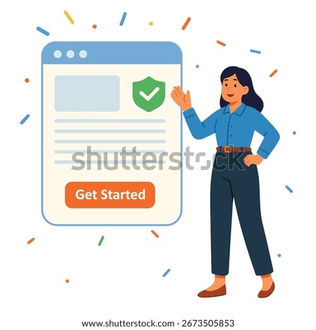 Welcome Onboard Illustration for App and Website in Flat Vector Style