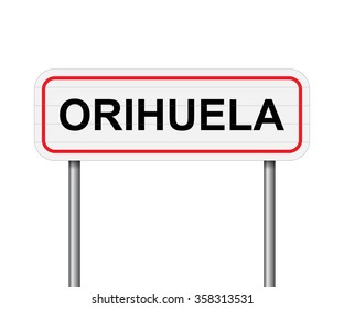 Welcome to Orihuela Spain road sign vector