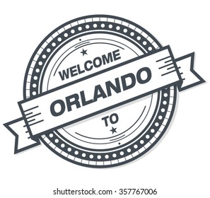 Welcome To Orlando Stamp Badge