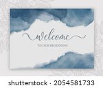 Welcome to our beginning - wedding calligraphic sign with watercolor