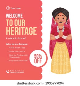 Welcome to our heritage banner design template. Vector graphic illustration.
