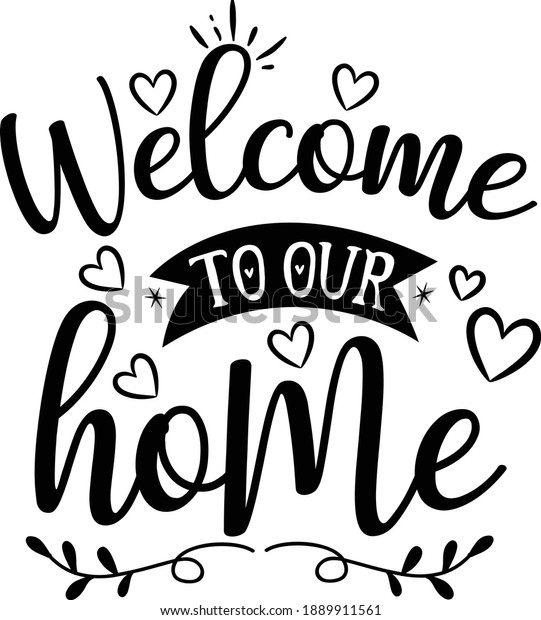 Welcome Our Home Door Mat Vector Stock Vector (Royalty Free) 1889911561