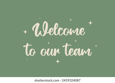 Welcome to our team simple card design