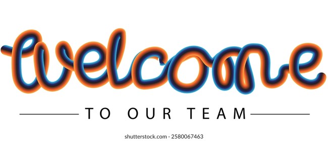 Welcome to our team spectrum inscription or print isolated on white background