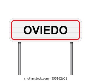 Welcome to Oviedo, Spain road sign vector