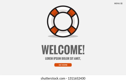Welcome Page Lifebuoy Illustration UX and UI
