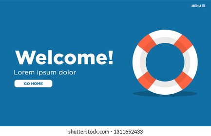 Welcome Page Lifebuoy Illustration UX and UI