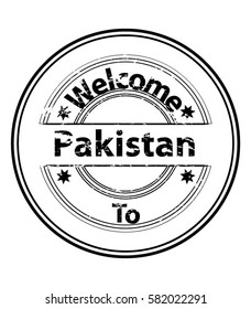 Welcome to Pakistan Country Grunge Stamp