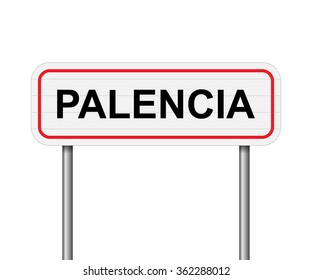 Welcome to Palencia Spain road sign vector