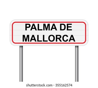 Welcome to Palma de Mallorca, Spain road sign vector