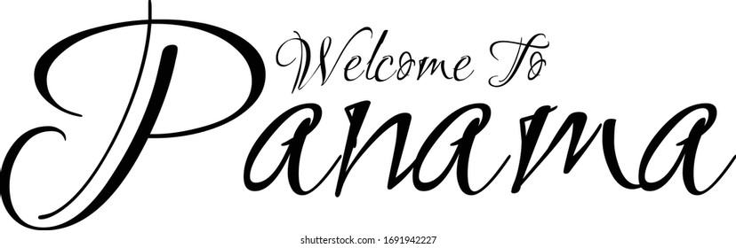 Bienvenidos a Panamá Creativo texto tipográfico ondulado en color blanco