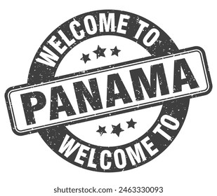 Welcome to Panama stamp. Panama round sign isolated on white background