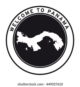 Welcome Panama Vector Logo Sticker Button Stock Vector (royalty Free 