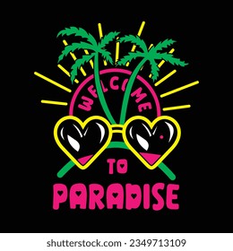 Welcome To paradise tropical t shirt design