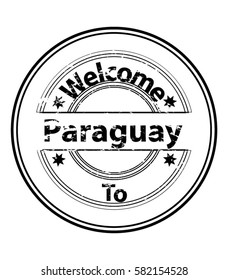 Welcome to Paraguay Country Grunge Stamp