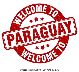 Welcome to Paraguay stamp. Paraguay round sign isolated on white background