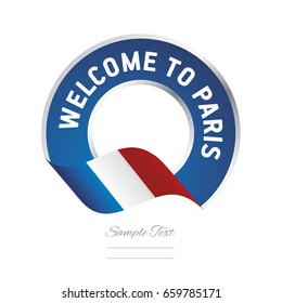 Welcome to Paris France flag logo icon