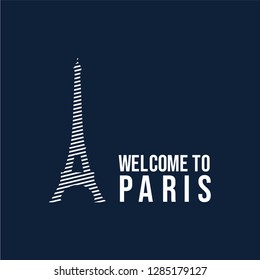 Welcome to Paris Logo Vector Template Design Illustration