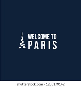 Welcome to Paris Logo Vector Template Design Illustration
