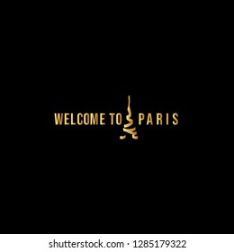 Welcome to Paris Logo Vector Template Design Illustration