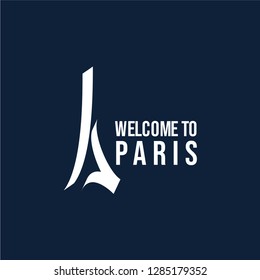 Welcome to Paris Logo Vector Template Design Illustration