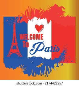 Welcome to Paris. Print on t-shirts, mugs and other media.