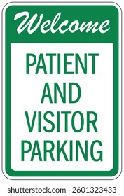 Welcome parking sign and labels