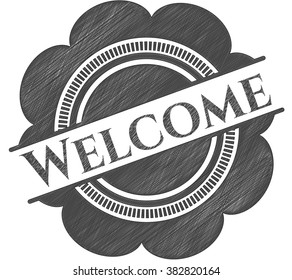 Welcome pencil effect