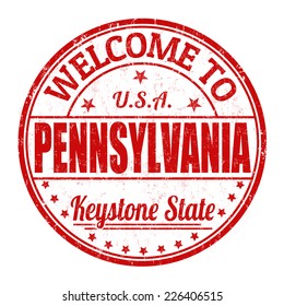 Welcome to Pennsylvania grunge rubber stamp on white background, vector illustration