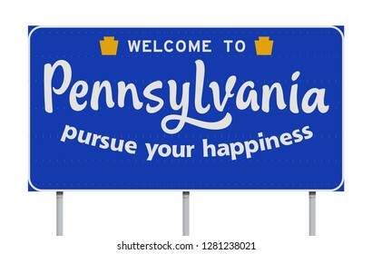 Welcome to Pennsylvania road sign