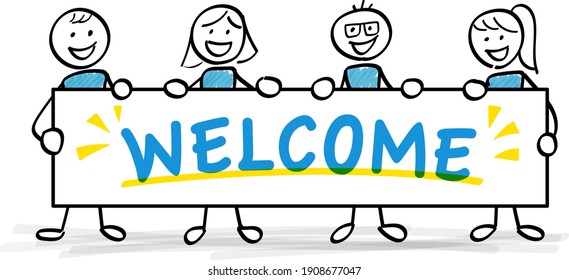 Welcome People Welcome Board Stock Vector (Royalty Free) 1908677047 ...