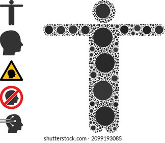 Welcome person mosaic icon. Vector mosaic composed with scattered virus parts. Virus collage welcome person icon and more icons. Welcome person mosaic for breakout templates.