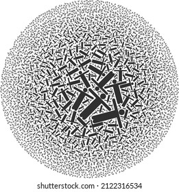 Welcome person symbols are composed into bubble group. Welcome person icon round mosaic. Abstract spheric bubble collage organized from welcome person symbols.