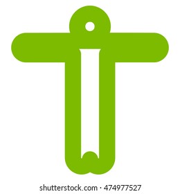 Welcome Person vector icon. Style is linear flat icon symbol, eco green color, white background.