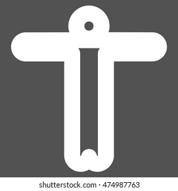 Welcome Person vector icon. Style is contour flat icon symbol, white color, gray background.