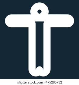 Welcome Person vector icon. Style is linear flat icon symbol, white color, dark blue background.