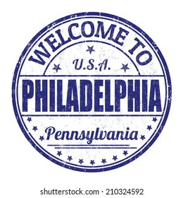 Welcome to Philadelphia grunge rubber stamp on white background, vector illustration