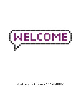 welcome pixel style icon illustration