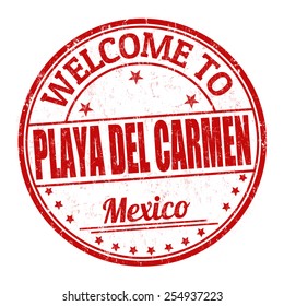 Welcome to Playa del Carmen grunge rubber stamp on white background, vector illustration