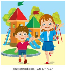 Welcome to the playground. Vector illustration