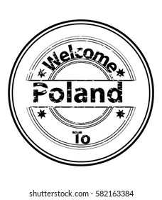 Welcome to Poland Country Grunge Stamp