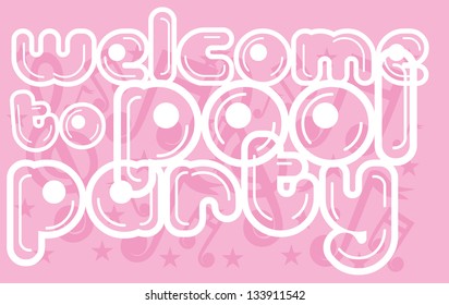 welcome  pool party printing vector art