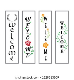 Welcome porch sign vertical vector design template