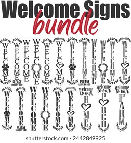 Welcome Porch Signs Vector Bundle