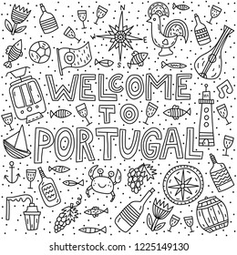 Welcome to Portugal. Lettering with doodles