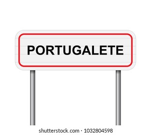 Welcome to Portugalete, Spain road sign vector