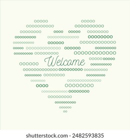 Welcome post and card heart design.Vector file