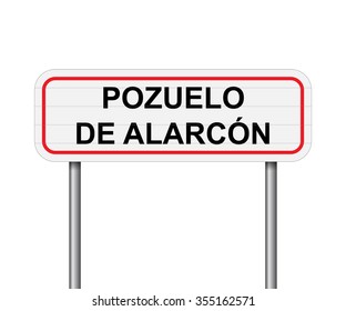 Welcome to Pozuelo de Alarcon, Spain road sign vector