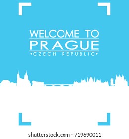 Welcome to Prague Skyline City Flyer Design Vector art.